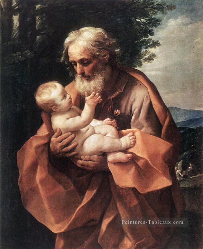 St Joseph avec l’Enfant Jésus Baroque Guido Reni Peintures à l'huile